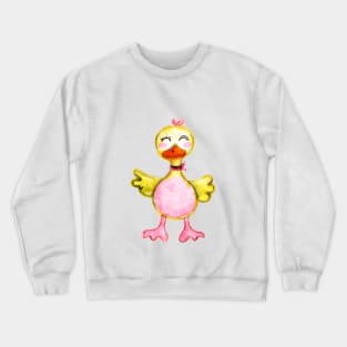 Fun, Lovable Duck, Kawaii, Happy Duck Crewneck Sweatshirt